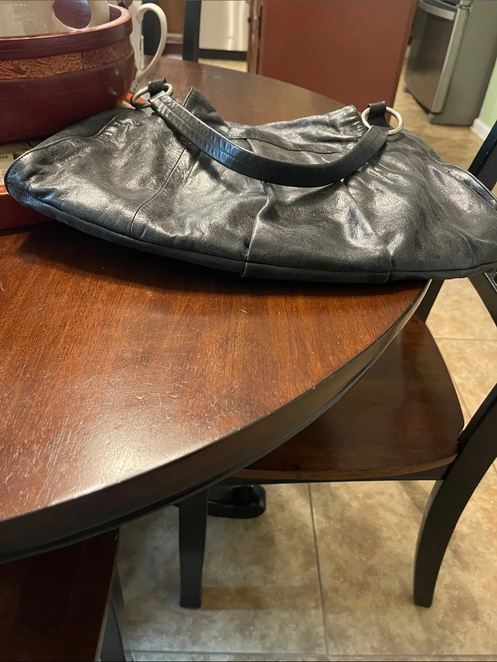 HOBO International Black Leather Shoulder Bag Purse